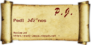 Pedl János névjegykártya